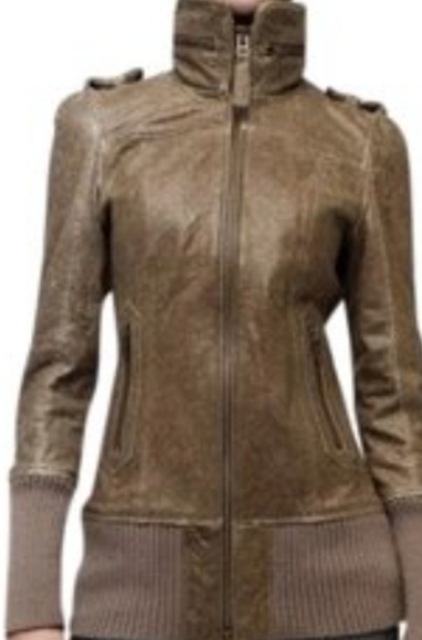 Mackage "Nev" Leather Bomber in Cognac - Picture 13 of 16